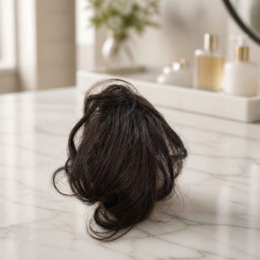 Brown clip on hair extension